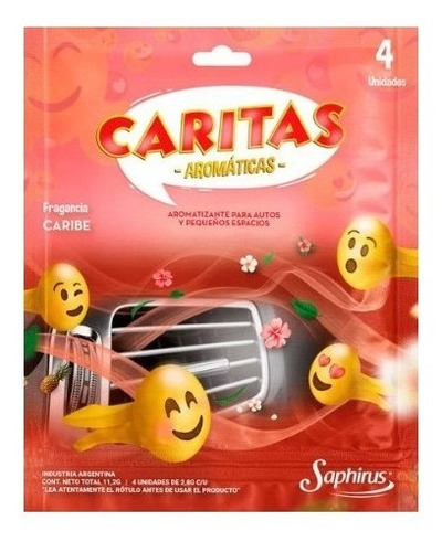Imagen 2 de 8 de Auto Aroma Saphirus Carita Aromatica X 12 Unidades - Latin
