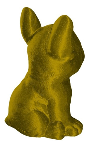 Bulldog Frances En 3d - 22cm Pintado A Mano Dorado