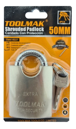 Candado De Seguridad Con Proteccion Acero 50mm Toolmak