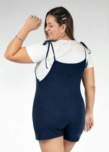 Jardineira preta plus size sales