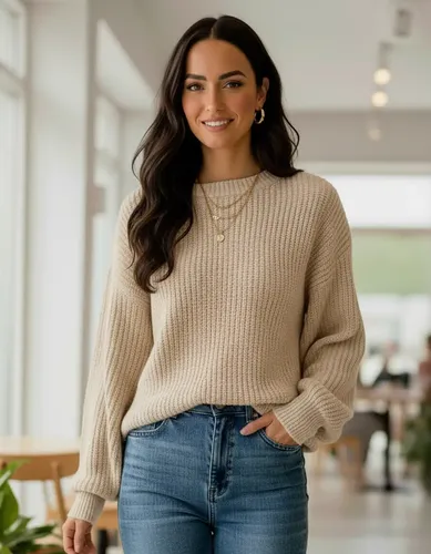 Blusa Feminina Inverno Tricô Manga Longa Balão Moderna