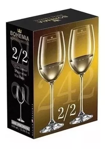 Copa Vino Cristal Bohemia Setx2 450ml En Caja Regalo