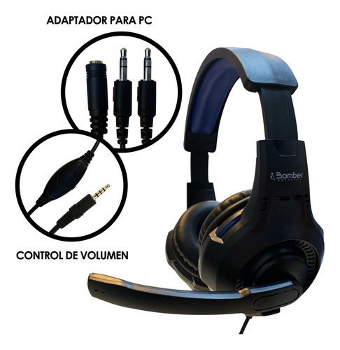 Imagen 9 de 11 de Parlante Bluetooth Bomber + Auriculares Gamer Hb18
