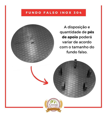 Fundo Falso Inox Panela Cervejeira Nº 45 Cerveja Artesanal