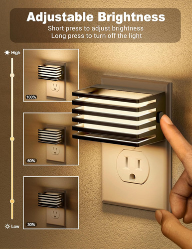 Luz Nocturna Led, Paquete De 2, Luces Nocturnas Enchufables