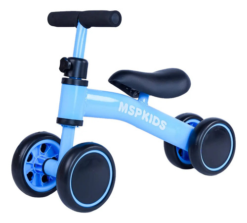 Bicicleta para Bebe sem Pedal 4 Rodas Equilibrio Infantil Msp Kids Cor Azul