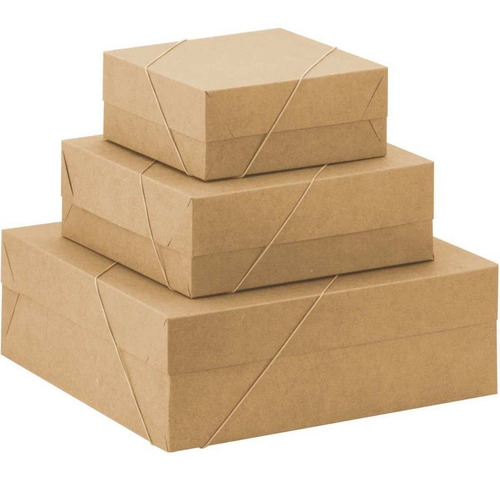 10 X Caixa Presente C Tampa Gd (28x28x10) Elastico Kraft
