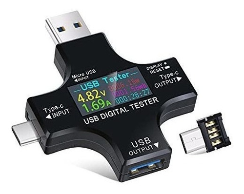 Tester Usb C Eversame Digital Medidor Voltaje Amperimetro