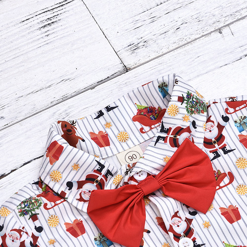 Camisa Y Pantalones Cortos Navideños Rojos De 100 Cm Para Ni