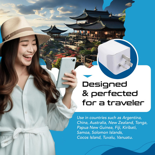 Adaptador De Viaje De Datos De Ue A Japon Filipinas Con Dobl