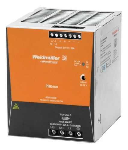 1469550000-proeco 480w 24v 20a Fuente Aliment. Weidmuller