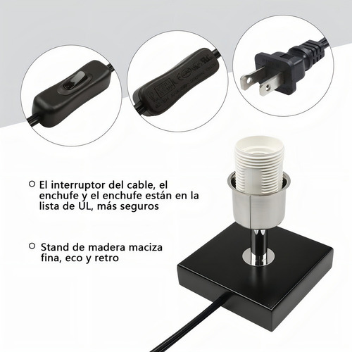 Lámpara De Mesa Cuadrada For Dormitorio Iluminación E26