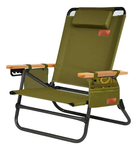 Silla De Camping, 4 Posiciones Ajustables Silla Compact...