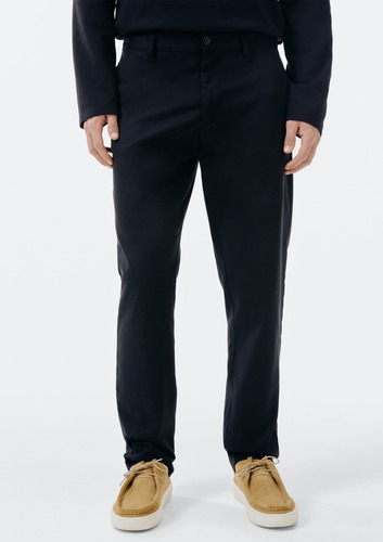 Calça Masculina Taper Em Sarja Com Linho Hering