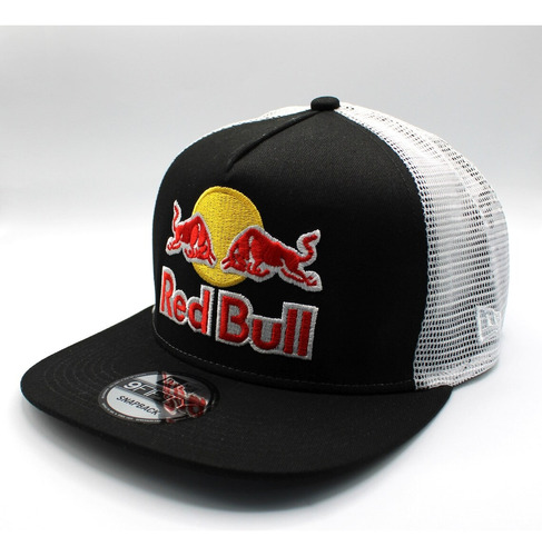 Jockey Red Bull Estilo Malla Gorra Visera Plana Negro