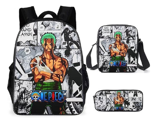 Mochila One Piece Tendencia Bolsos De Hombro Set De 3 Piezas