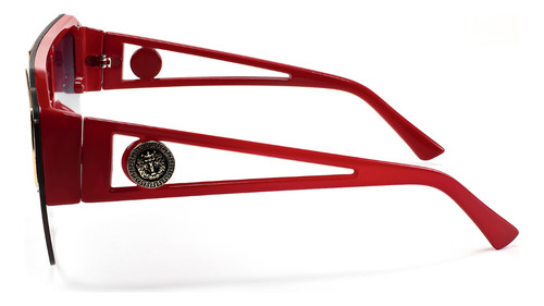 Feisedy Lentes De Sol Cuadradas Con Protección Superioruv400 Lente Red Frame Gradient Grey Lens Diseño Ocean
