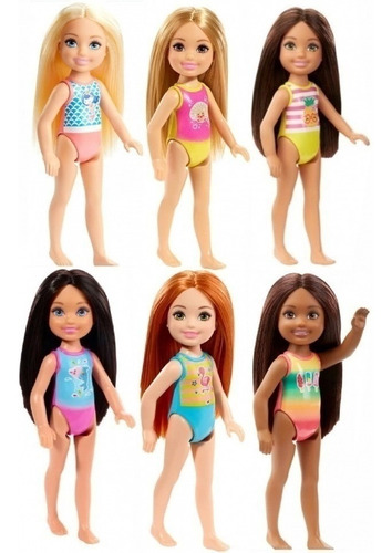 Imagem 1 de 12 de Kit Completo As 6 Bonecas Chelsea Praia Ms