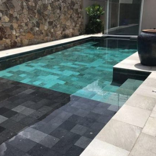 Pedra Hitam Para Piscina Hitam Lisa 20x20 Revestimento Luxo