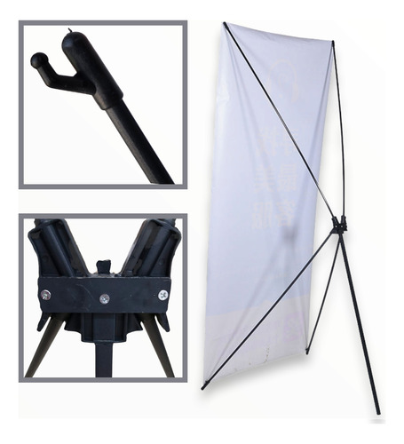Pack 3 Tripie Publicidad Lona Porta Araña 160x60cm Plastico