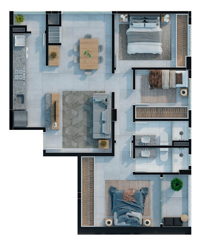 Apartamento No Anita Garibaldi Com 3 Quartos Para Venda, 77 M² - Ka220