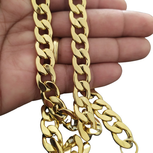 Imagem 2 de 10 de Corrente Masculina Dourada 70 Cm Garantia E Nota Fiscal
