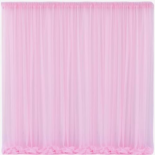 10x10 Pink Tulle Backdrop Cortinas Para Fiestas, Vdxtr