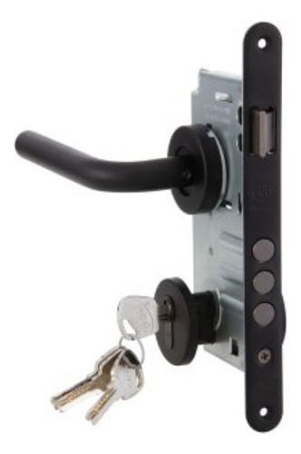 Cerradura Embutida Firenze Black B60 Poli Acceso 1/2 Color Negro