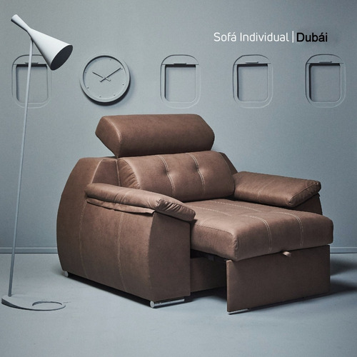 Sillón Sofá Dubai 1 Cuerpo Extensible Reclinable Moderno 