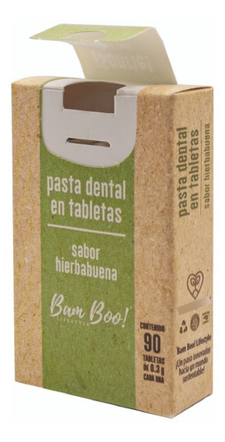 Imagen 4 de 9 de Pasta Dental Sólida De Hierbabuena 90 Tabletas Bam Boo!