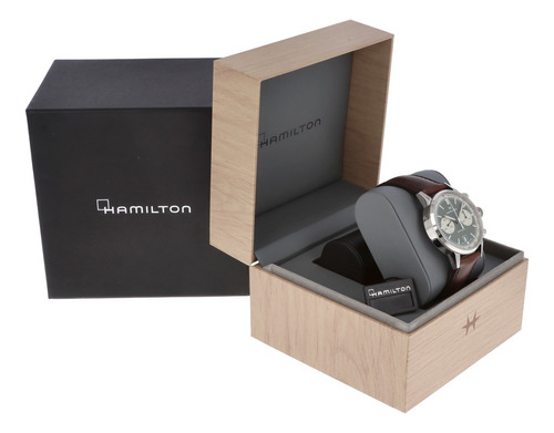 Reloj Hombre Hamilton American Classic Intra-matic 40mm Marrón Oscuro Plateado Verde