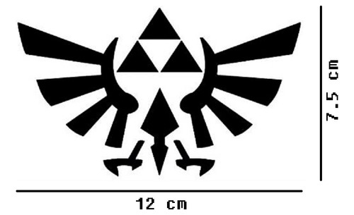 Zelda Tri Force Logo Sticker Vinil 2pz Negr $135 Mikegamesmx