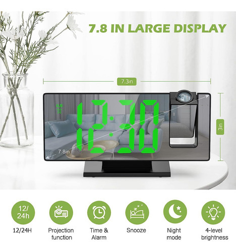 Despertadores Y De Mesa Reloj Digital Led Con Termómetro Negro