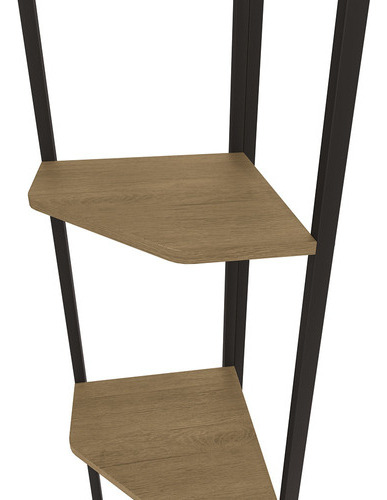 Estantería Kappesberg LI022 de 200 cm color haya y negro mate