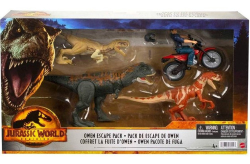 Set Figuras Dinosaurios Owen Con Motocicleta Dominion