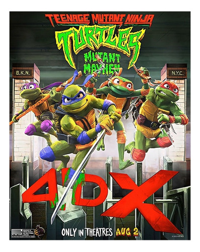 Poster De Las Tortugas Ninja Adolcentes Mutantes 2023 4dx