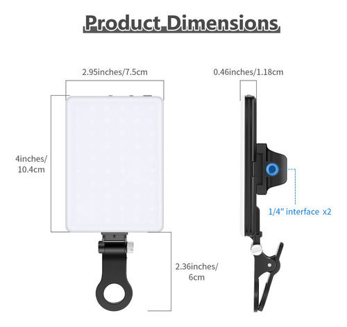 Neewer Luz Led De Video Con Clip Para Teléfono Móvil