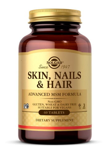 Solgar Skin Nails & Hair Piel Uñas Y Cabello 60tabs Se Sabor Neutro