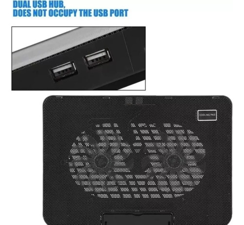 Base Notebook Cooler 2 Ventiladores Con Soporte