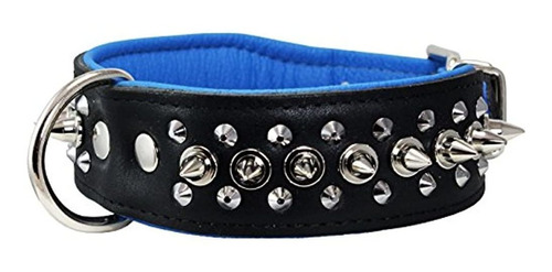 Perros My Love Spiked Tachonada Piel Autentica Perro Collar