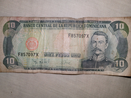 Billete De 10 Pesos Dominicano