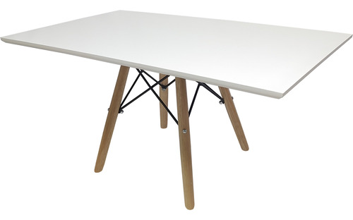 Mesa Centro 90x54cm Retangular Base Eiffel Charles Eames