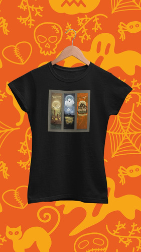 Polera Corte Mujer Elasticada Halloween Diseño Dulce O Truco