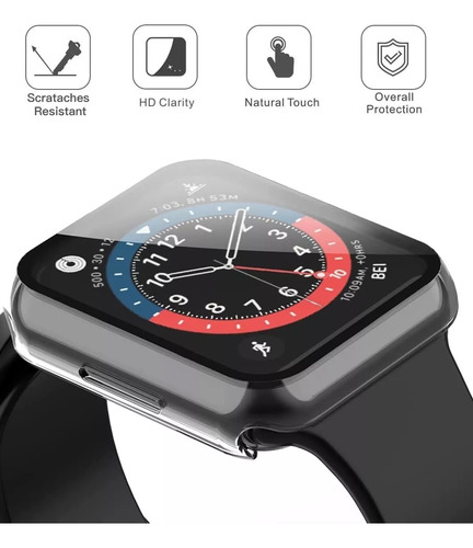 Funda Con Templado 360 Para Apple Watch 45 Y 41mm Protector Transparente 45mm