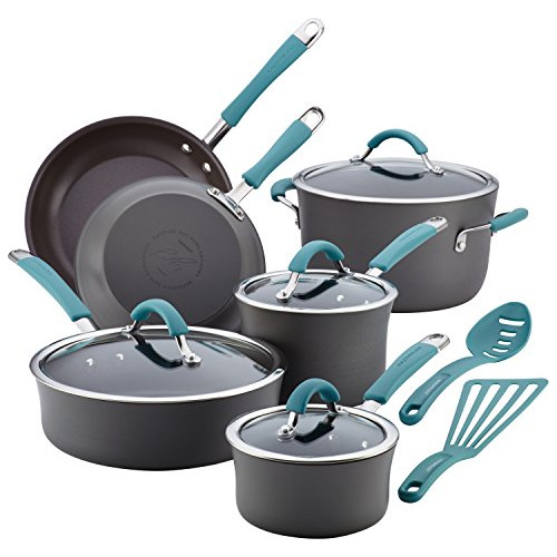 Rachael Ray - Juego De Utensilios De Cocina, Azul/gris(gray