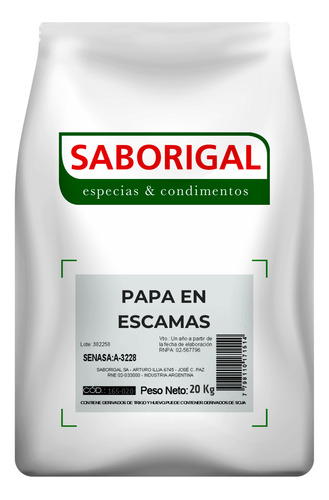 Pure De Papas Instantaneo Saborigal X 20 Kg