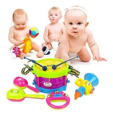 Tambor De 5 X Bebé Niño Niña Set Musicales Instrumentos Niño