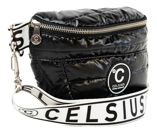 Riñonera Termica Impermeable Celsius Ginebra Colores Color Negro Metalizado Diseño De La Tela Lisa