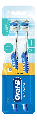 Cepillo De Dientes Combate Placa Oral-b Indicator 2 Unidades Azul