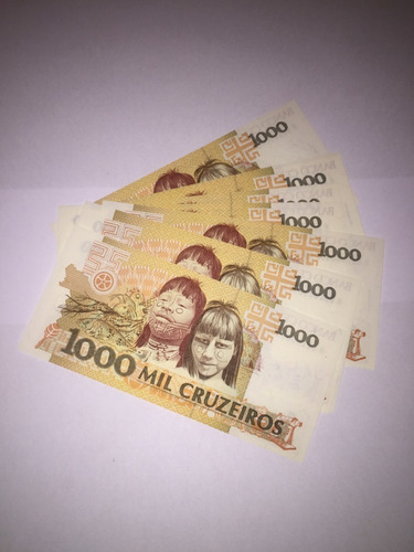 C-217 - 10 Cédulas 1.000 Cruzeiros 1989 Fe Nos. Sequenciais (Usado)